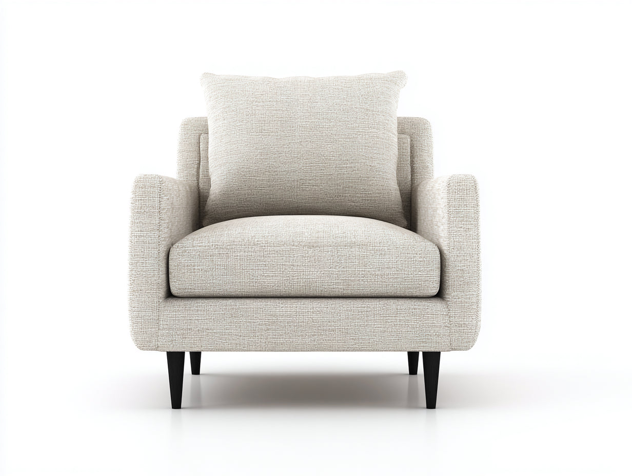 Poltrona - tessuto-legno - 88x84x83 cm - beige-nero - moderno
