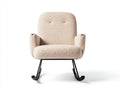 Sedia a dondolo in tessuto bouclé 76x71x87 cm - beige-nero - per soggiorno design rétro