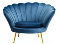 Poltrona - velluto-metallo - 92x80x81 cm - blu-oro - glamour
