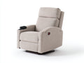 Poltrona reclinabile in tessuto 93x96x109 cm - beige - stile moderno con portabicchieri per soggiorno