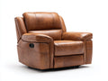 Poltrona reclinabile in pelle 98x100x106 cm - marrone cognac - stile moderno imbottito per soggiorno