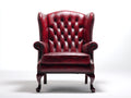 Poltrona a orecchioni in similpelle 98x89x119 cm - rosso bordeaux - stile classico adatta per soggiorno