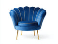 Poltrona - velluto-metallo - 88x78x83 cm - blu-oro - retrò