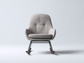 Sedia a dondolo in tessuto e metallo 68x82x96 cm - grigio chiaro-nero-marrone scuro - stile moderno per soggiorno