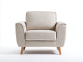 Poltrona - tessuto-legno - 90x82x84 cm - beige-marrone - moderno