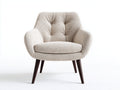 Poltrona - tessuto-legno - 78x83x84 cm - beige-marrone - nordico
