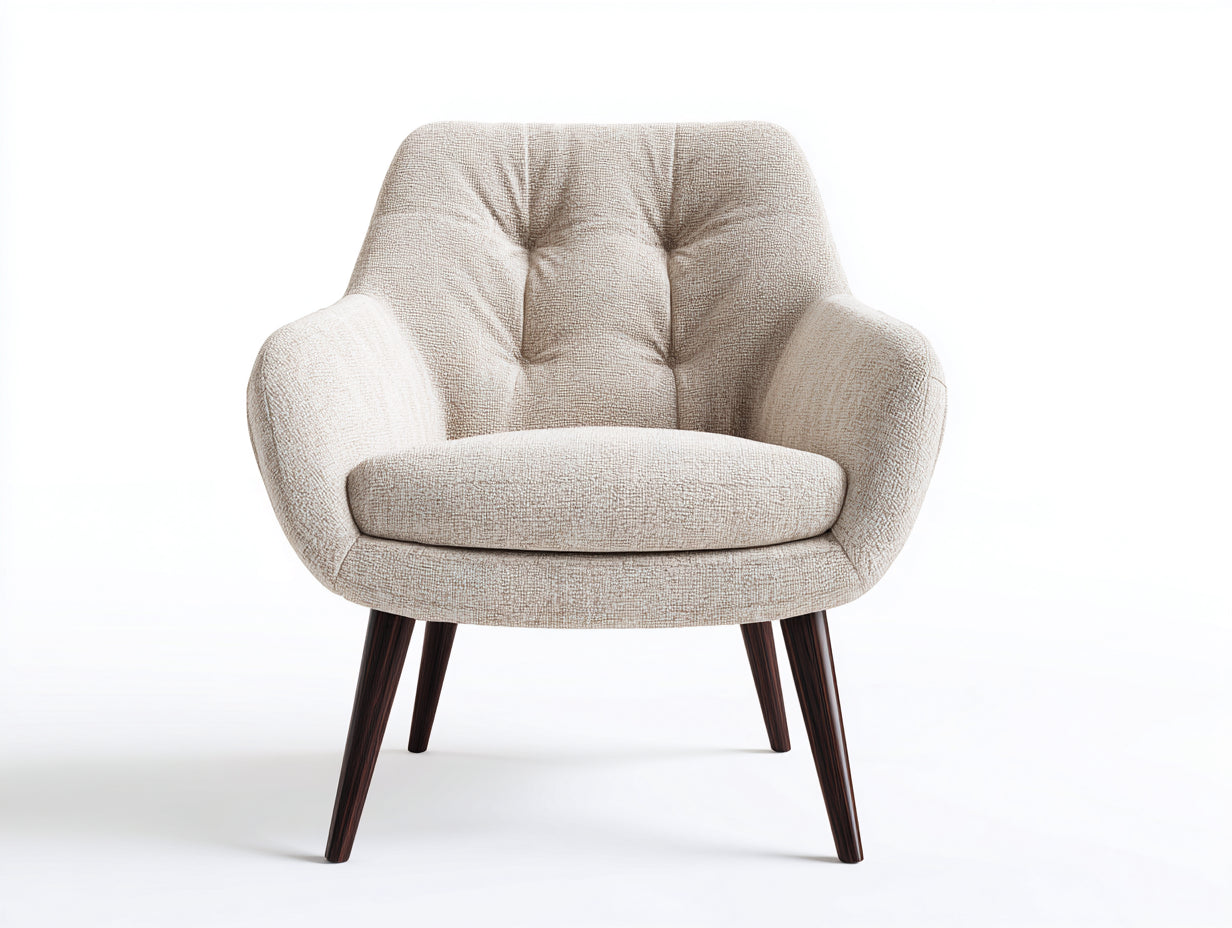 Poltrona - tessuto-legno - 78x83x84 cm - beige-marrone - nordico