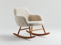 Sedia a dondolo in tessuto sherpa 81x75x88 cm - beige-marrone - per soggiorno stile rétro