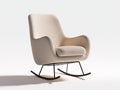 Sedia a dondolo in tessuto 78x74x90 cm - beige-nero - per soggiorno design moderno