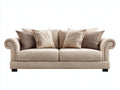 Divano a due posti in tessuto 190x91x80 cm - beige - per soggiorno stile classico