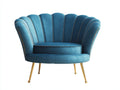 Poltrona - velluto-metallo - 90x79x82 cm - blu-oro - contemporaneo