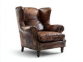 Poltrona a orecchioni in similpelle 106x99x129 cm - marrone vintage - stile classico adatta per soggiorno