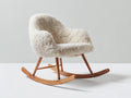 Sedia a dondolo in tessuto sherpa 82x76x89 cm - beige-marrone - per soggiorno stile rétro