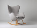 Sedia a dondolo in tessuto effetto lana 82x76x104 cm - grigio chiaro - per soggiorno design avvolgente