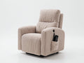 Poltrona reclinabile in velluto a coste 89x96x108 cm - beige - stile moderno morbido per soggiorno