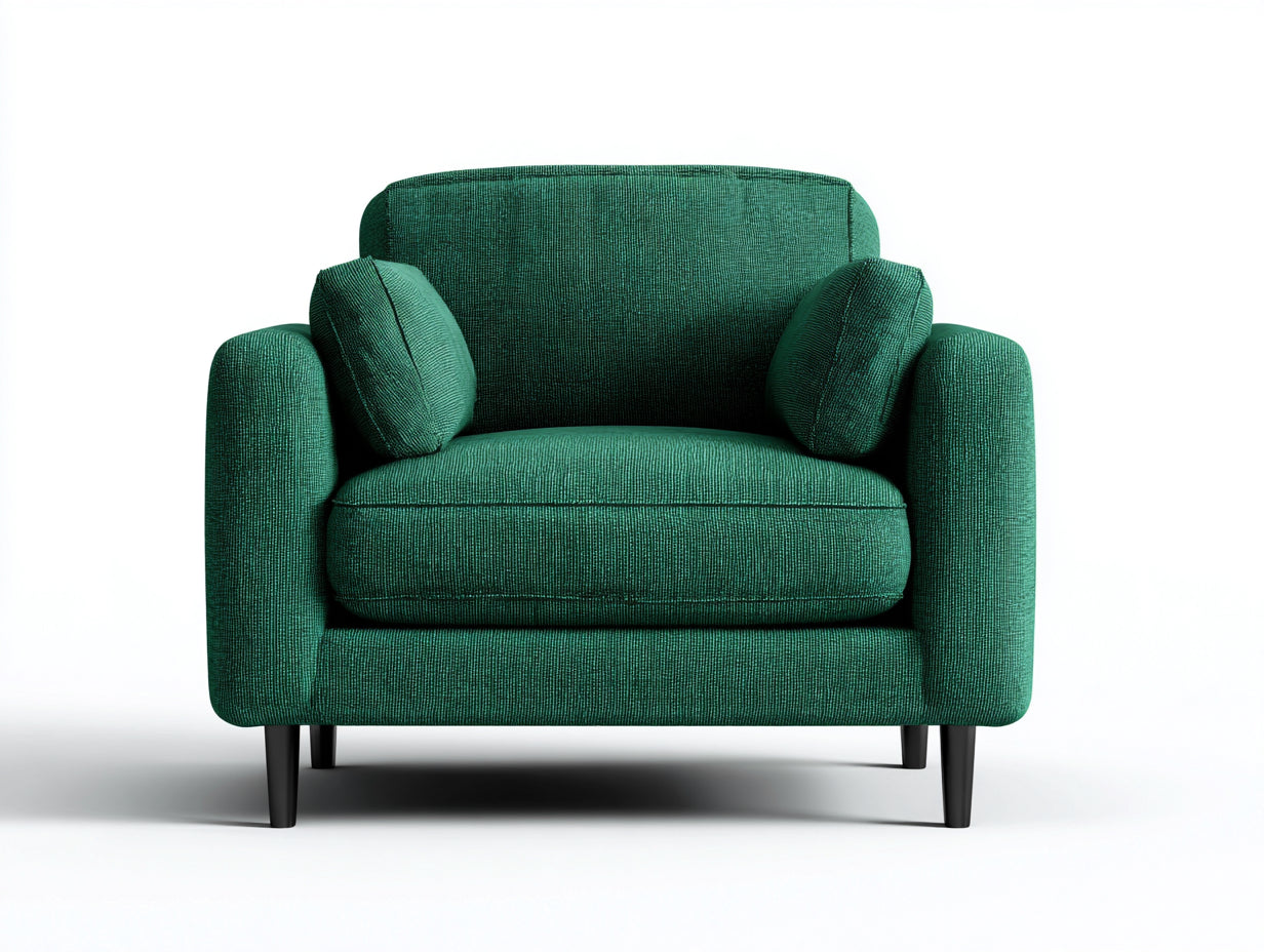 Poltrona - tessuto-metallo - 94x86x82 cm - verde-nero - contemporaneo
