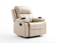 Poltrona reclinabile in similpelle 95x92x105 cm - beige - per soggiorno - stile moderno funzionale