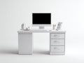 Scrivania in legno per ufficio 120x55x76 cm - bianco - design moderno
