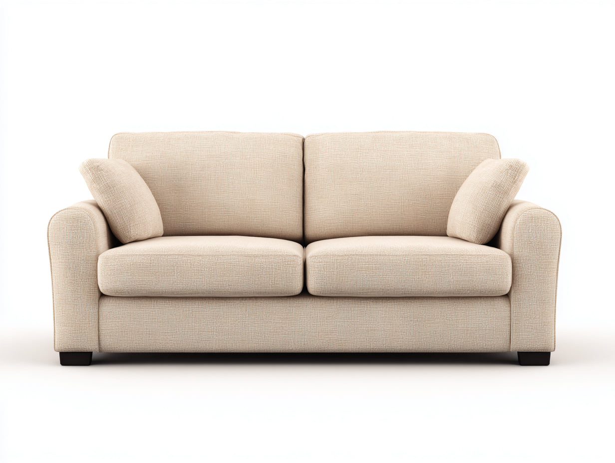 Divano a due posti in tessuto 174x85x80 cm - beige chiaro - stile moderno per soggiorno