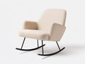Sedia a dondolo in tessuto bouclé 80x76x91 cm - beige-nero - per soggiorno design contemporaneo
