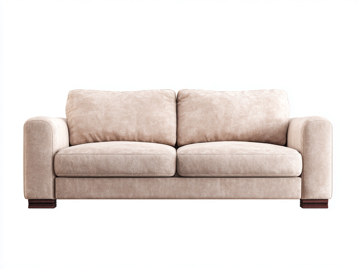 Divano a due posti in tessuto 186x90x79 cm - beige - per soggiorno stile classico moderno