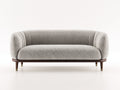 Divano a due posti in tessuto 182x87x78 cm - grigio chiaro - per soggiorno design curvo